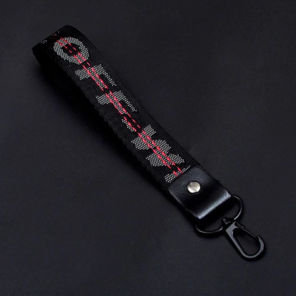 Off-White Lanyard Black Keychain Short Neck Strap